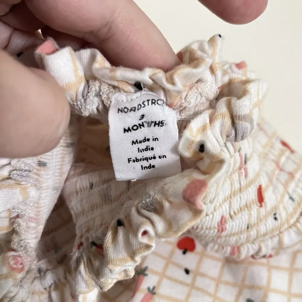 Nordstrom Baby Smocked Tank and Bloomers 2-Pc Set Picnic Fruit Girls SZ 3 Months